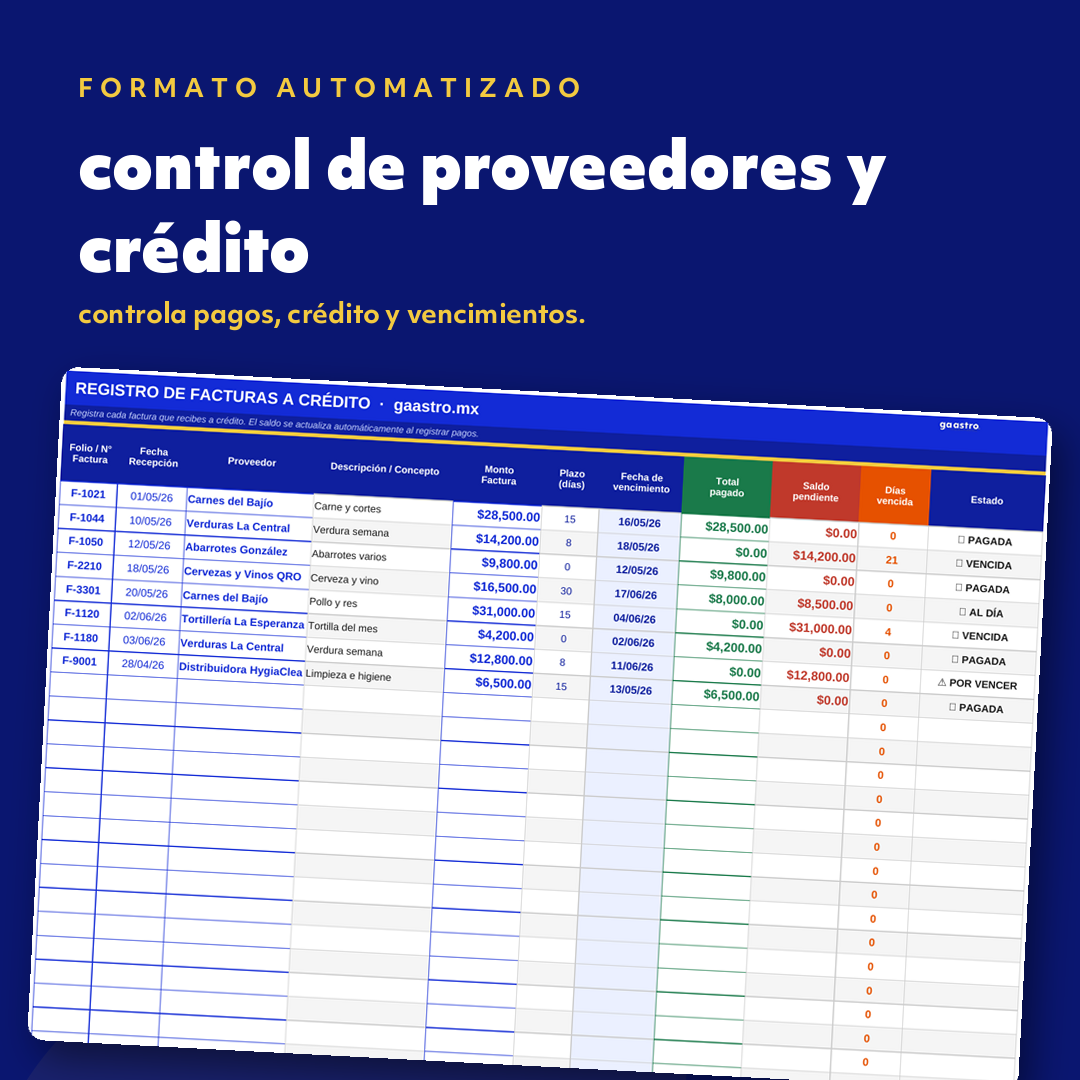 Control de Proveedores y Crédito