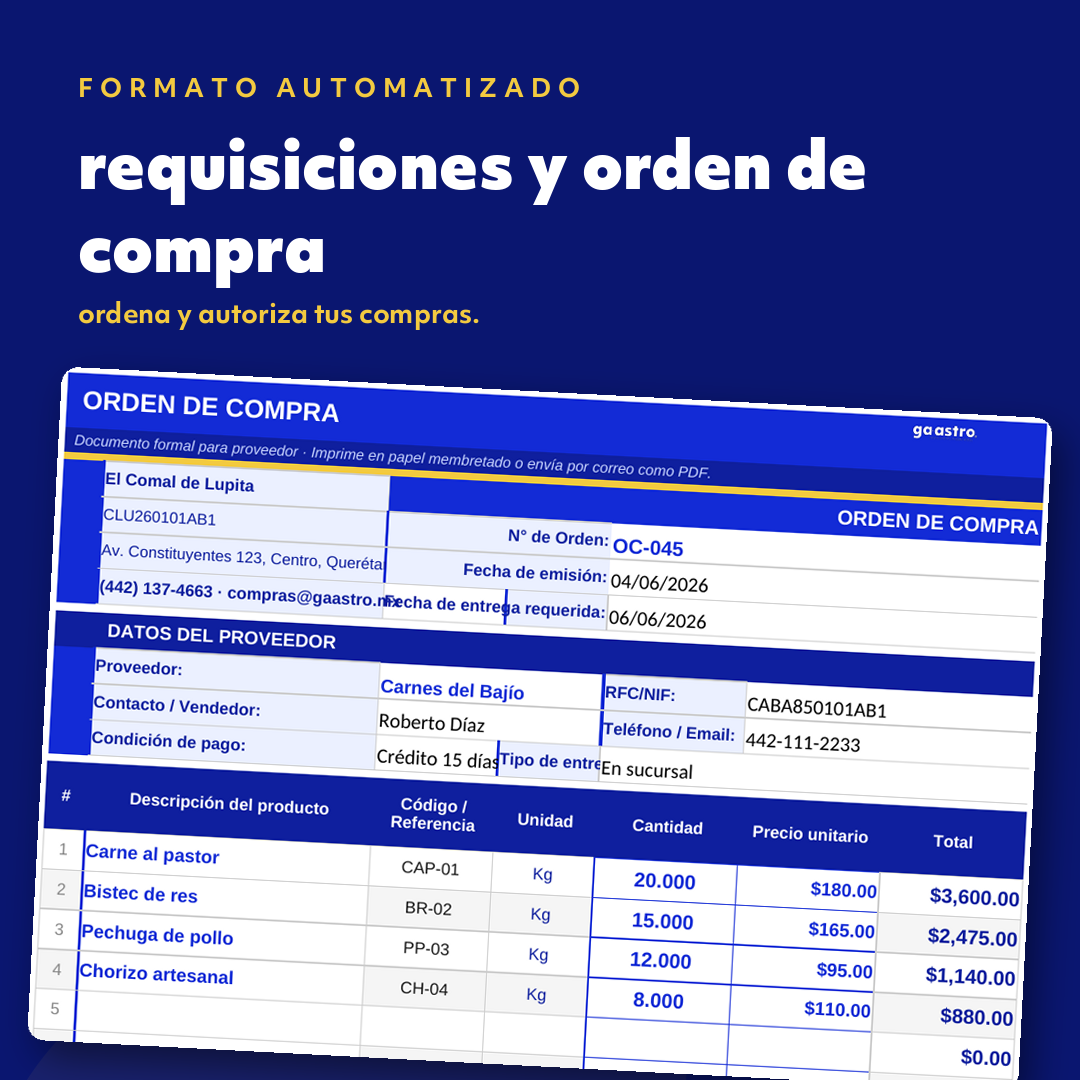 Requisiciones y Orden de Compra